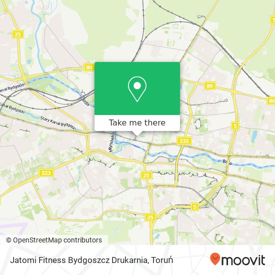 Mapa Jatomi Fitness Bydgoszcz Drukarnia