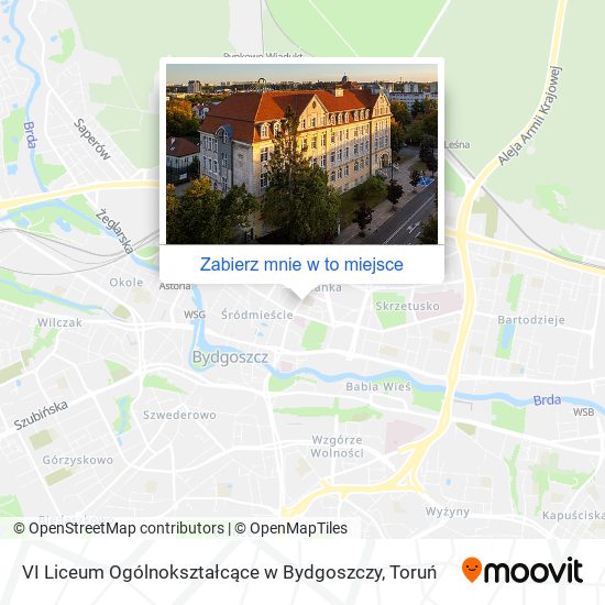 Mapa VI Liceum Ogólnokształcące w Bydgoszczy
