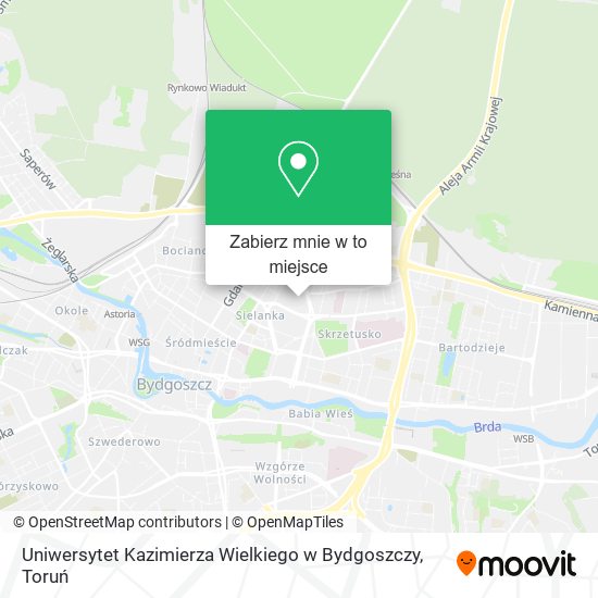 Mapa Uniwersytet Kazimierza Wielkiego w Bydgoszczy