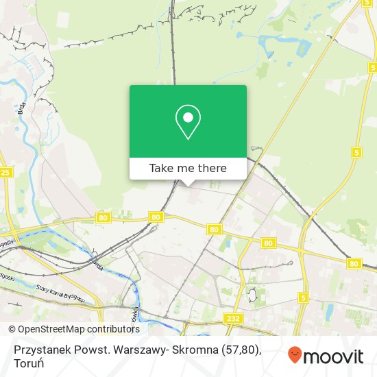 Mapa Przystanek Powst. Warszawy- Skromna (57,80)
