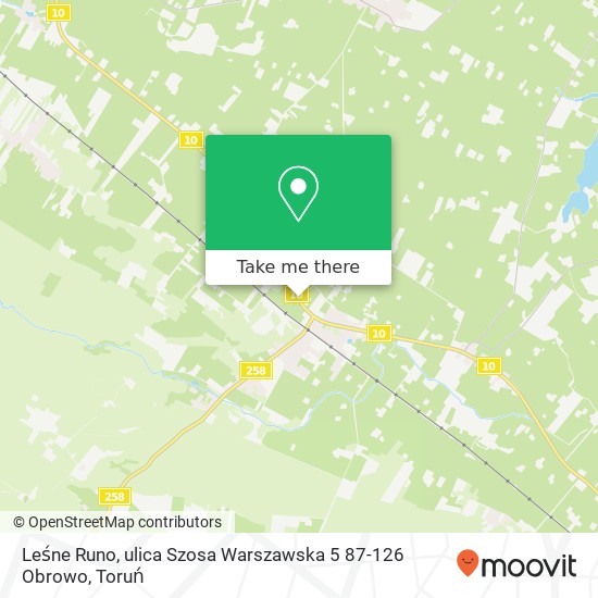 Mapa Leśne Runo, ulica Szosa Warszawska 5 87-126 Obrowo
