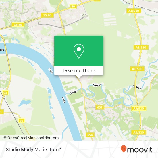 Mapa Studio Mody Marie, ulica Turystyczna 89 87-100 Torun
