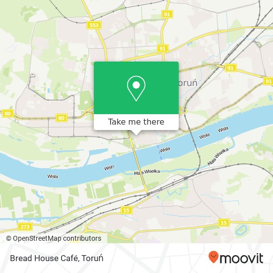 Mapa Bread House Café, ulica Fosa Staromiejska 2 87-100 Torun