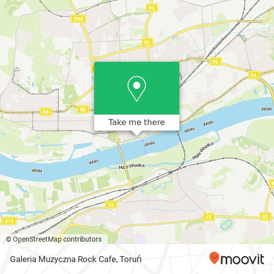 Mapa Galeria Muzyczna Rock Cafe, ulica Lazienna 1 87-100 Torun