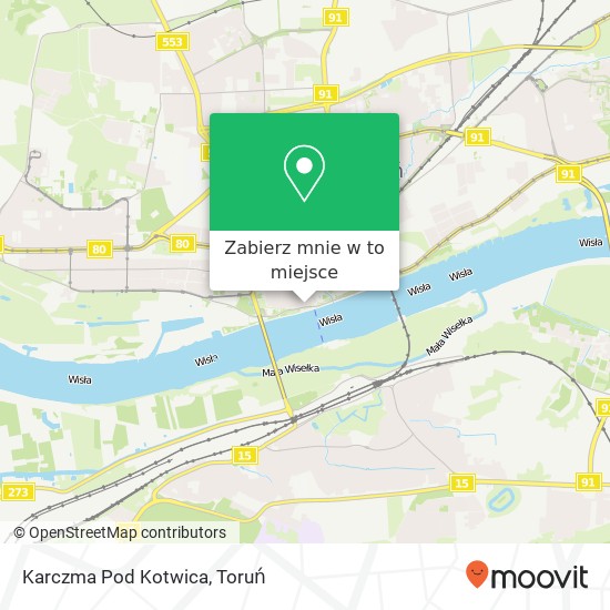 Mapa Karczma Pod Kotwica, ulica Lazienna 2 87-100 Torun