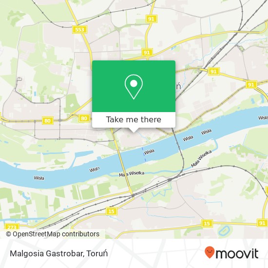 Mapa Malgosia Gastrobar, ulica Szczytna 10 87-100 Torun