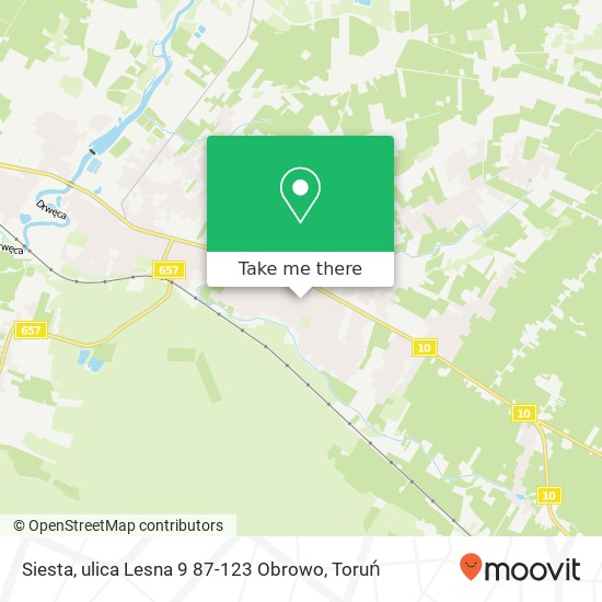 Mapa Siesta, ulica Lesna 9 87-123 Obrowo