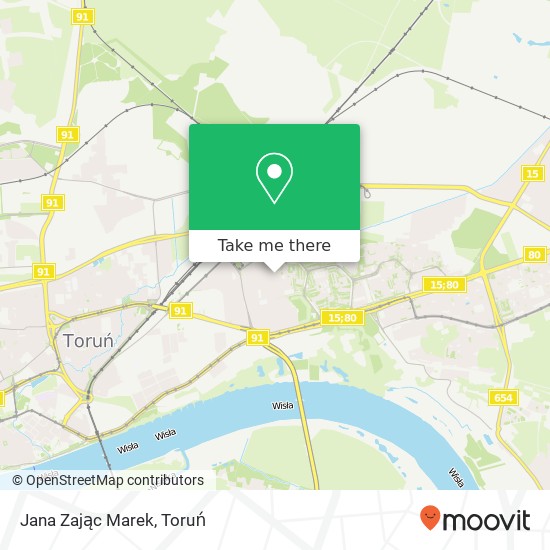 Mapa Jana Zając Marek, ulica Jodlowa 87-100 Torun