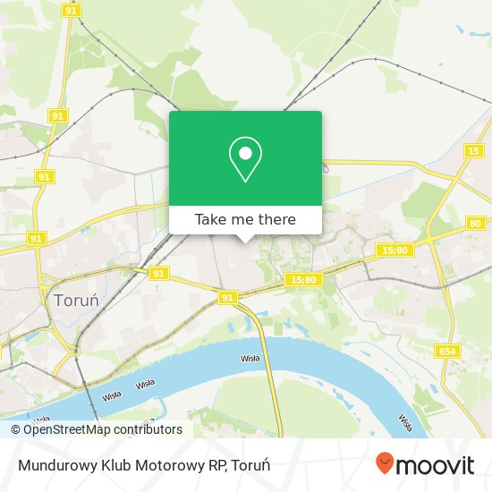 Mapa Mundurowy Klub Motorowy RP, ulica Jodlowa 21D 87-100 Torun