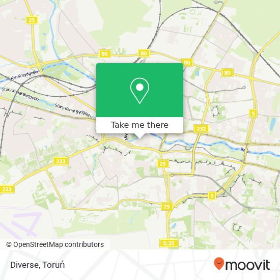 Mapa Diverse, ulica Niedzwiedzia 11 85-103 Bydgoszcz