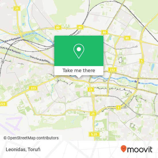 Mapa Leonidas, ulica Pod Blankami 33 85-034 Bydgoszcz