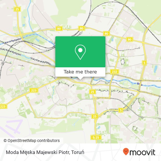 Mapa Moda Męska Majewski Piotr, ulica Dluga 36 85-034 Bydgoszcz