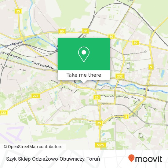 Mapa Szyk Sklep Odzieżowo-Obuwniczy, ulica Stefana Batorego 4 85-104 Bydgoszcz