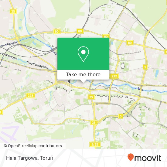 Mapa Hala Targowa, ulica Podwale 5 85-111 Bydgoszcz