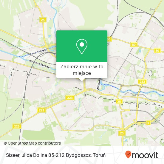 Mapa Sizeer, ulica Dolina 85-212 Bydgoszcz