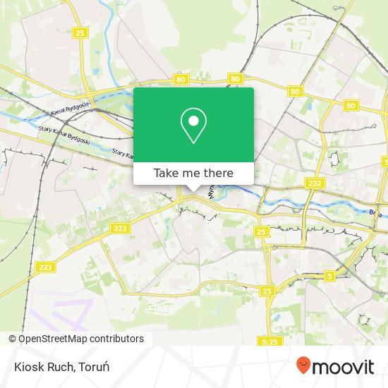 Mapa Kiosk Ruch, ulica Poznanska 32 85-129 Bydgoszcz