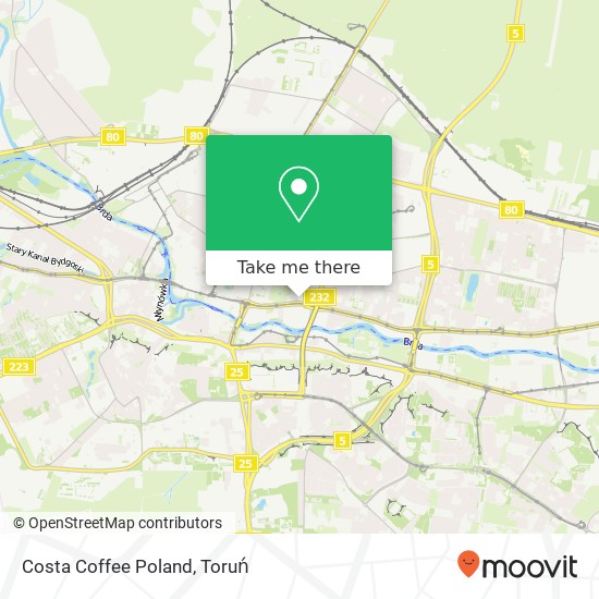 Mapa Costa Coffee Poland, ulica Jagiellonska 39 85-097 Bydgoszcz