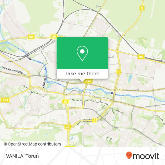 Mapa VANILA, ulica Jagiellonska 39 85-097 Bydgoszcz