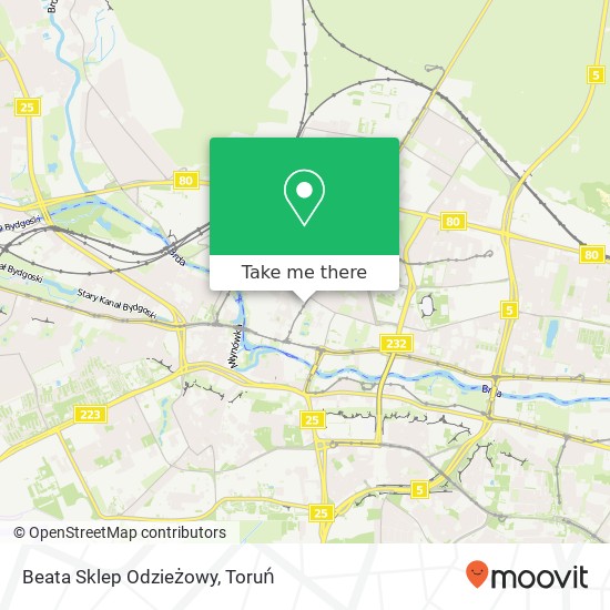 Mapa Beata Sklep Odzieżowy, ulica Gdanska 22 85-006 Bydgoszcz
