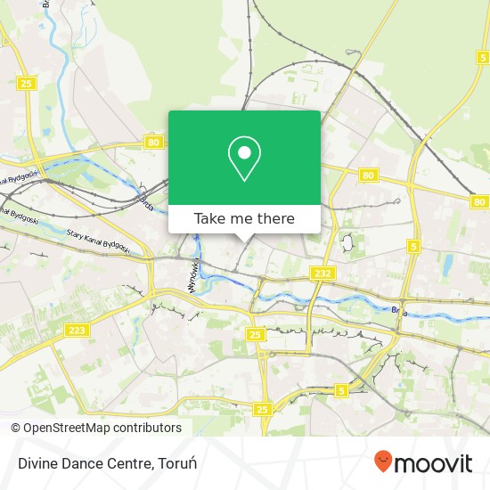 Mapa Divine Dance Centre, ulica Gdanska 25 85-005 Bydgoszcz