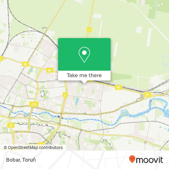 Mapa Bobar, ulica Kolobrzeska 1 85-704 Bydgoszcz