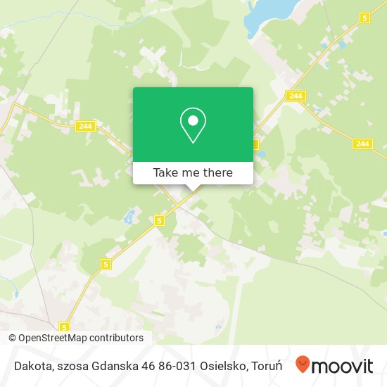 Mapa Dakota, szosa Gdanska 46 86-031 Osielsko