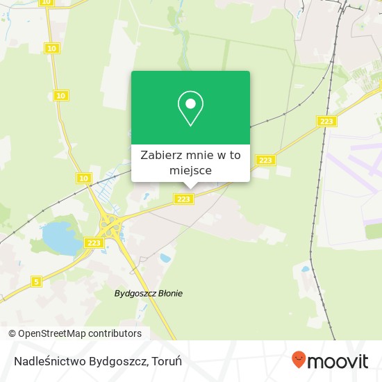 Mapa Nadleśnictwo Bydgoszcz