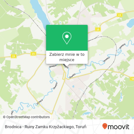 Mapa Brodnica - Ruiny Zamku Krzyżackiego