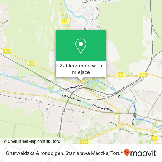 Mapa Grunwaldzka & rondo gen. Stanisława Maczka