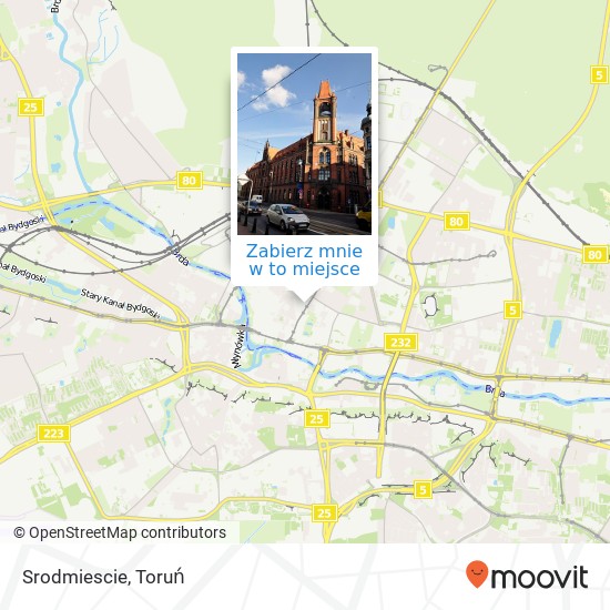 Mapa Srodmiescie, ulica Gdanska 85-005 Bydgoszcz