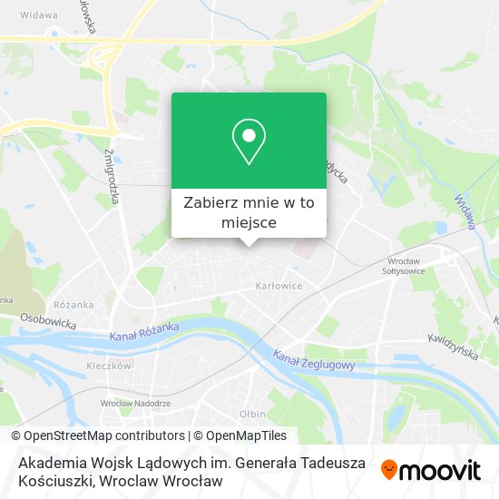 Mapa Akademia Wojsk Lądowych im. Generała Tadeusza Kościuszki