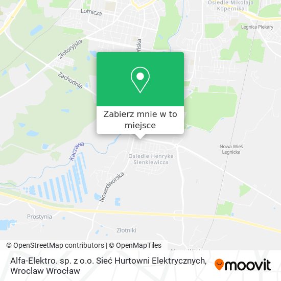 Mapa Alfa-Elektro. sp. z o.o. Sieć Hurtowni Elektrycznych