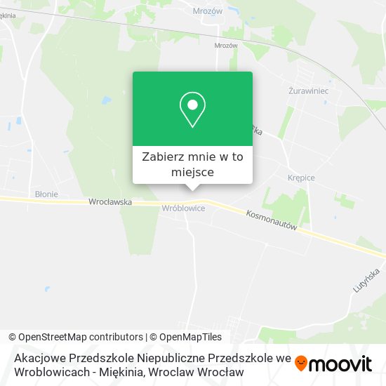 Mapa Akacjowe Przedszkole Niepubliczne Przedszkole we Wroblowicach - Miękinia