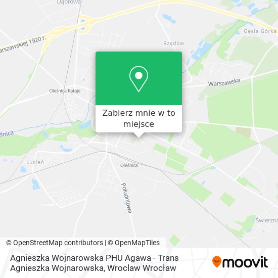 Mapa Agnieszka Wojnarowska PHU Agawa - Trans Agnieszka Wojnarowska