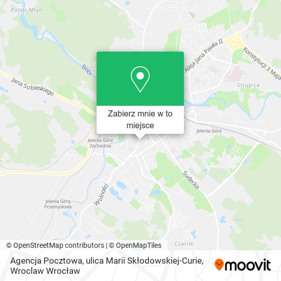 Mapa Agencja Pocztowa, ulica Marii Skłodowskiej-Curie