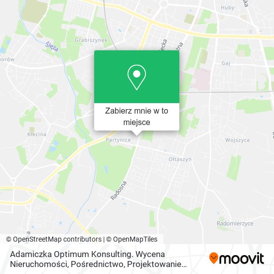 Mapa Adamiczka Optimum Konsulting. Wycena Nieruchomości, Pośrednictwo, Projektowanie Architektoniczne