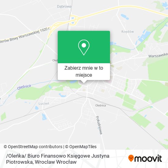 Mapa /Oleńka/ Biuro Finansowo Księgowe Justyna Piotrowska