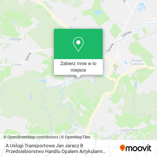 Mapa A Uslugi Transportowe Jan Jaracz B Przedsiebiorstwo Handlu Opalem Artykulami Technicznymi i Przemys