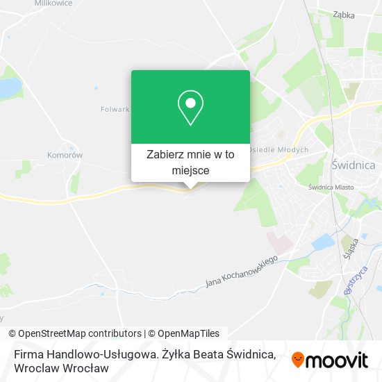 Mapa Firma Handlowo-Usługowa. Żyłka Beata Świdnica