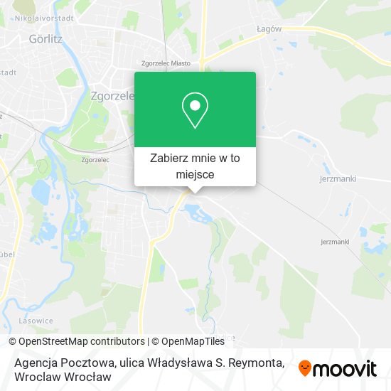 Mapa Agencja Pocztowa, ulica Władysława S. Reymonta