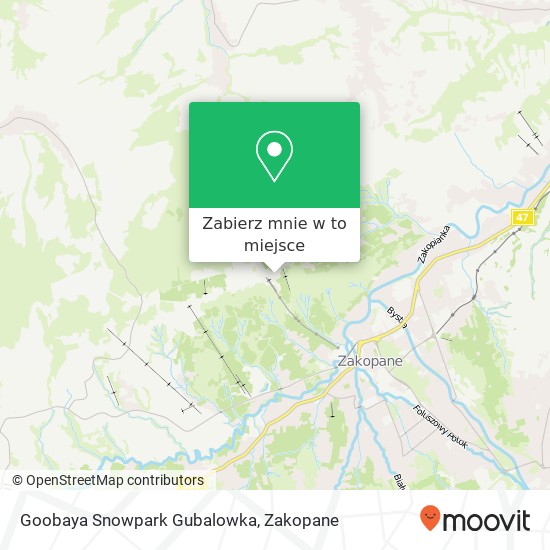 Mapa Goobaya Snowpark Gubalowka