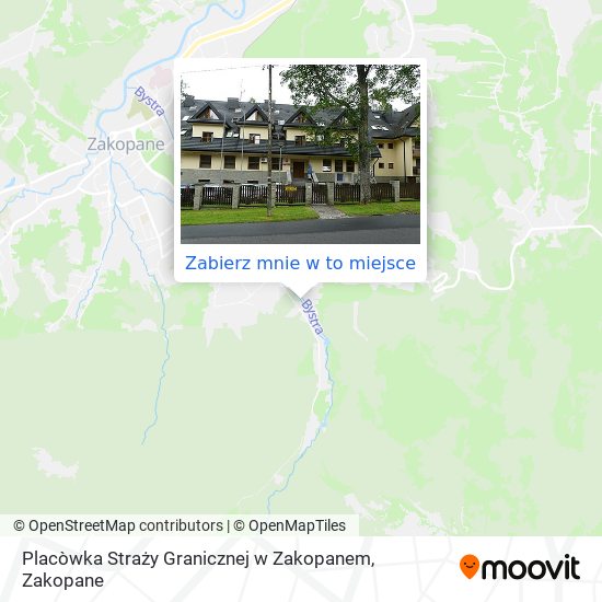 Mapa Placòwka Straży Granicznej w Zakopanem