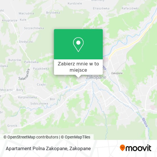 Mapa Apartament Polna Zakopane