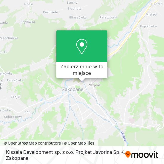 Mapa Kiszela Development sp. z o.o. Projket Javorina Sp.K