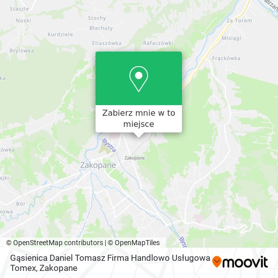 Mapa Gąsienica Daniel Tomasz Firma Handlowo Usługowa Tomex
