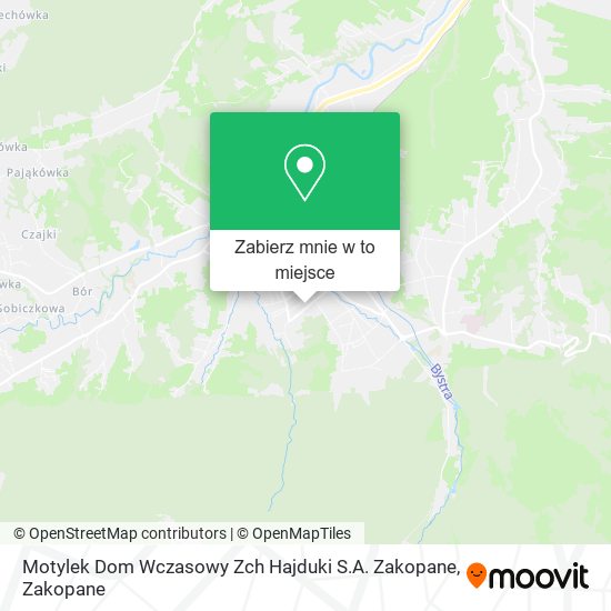 Mapa Motylek Dom Wczasowy Zch Hajduki S.A. Zakopane