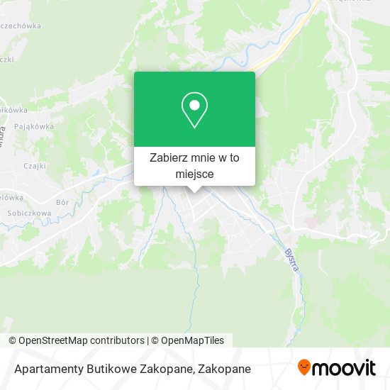 Mapa Apartamenty Butikowe Zakopane