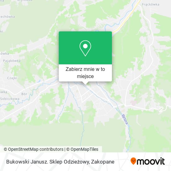 Mapa Bukowski Janusz. Sklep Odzieżowy