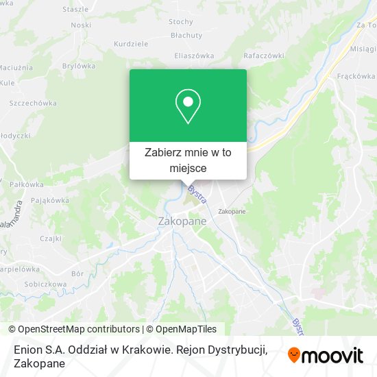 Mapa Enion S.A. Oddział w Krakowie. Rejon Dystrybucji