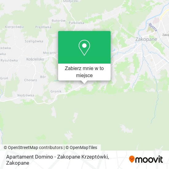 Mapa Apartament Domino - Zakopane Krzeptówki